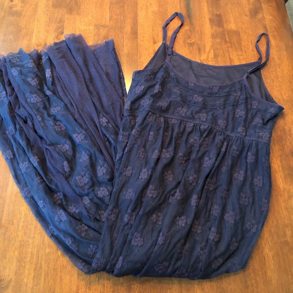 Navy lace maxi dress